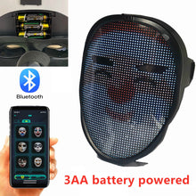 Load image into Gallery viewer, Bluetooth RGB Light Up LED Mask Diy Picture Animation Text Halloween Christmas Carnival Costume Party Game Child Masks Deco GIFT