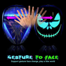 Load image into Gallery viewer, Bluetooth RGB Light Up LED Mask Diy Picture Animation Text Halloween Christmas Carnival Costume Party Game Child Masks Deco GIFT
