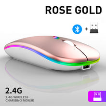 Load image into Gallery viewer, Wireless With USB Rechargeable RGB Mouse BT5.2 For Laptop Computer PC Macbook Gaming Mouse 2.4GHz 1600DPI