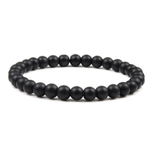 Load image into Gallery viewer, Buddha Black White Natural Stone Rock Lava Beads Strand Bracelet Men Women Rosary Bracelets Meditation Bangles Yoga Jewelry Gift