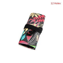 Load image into Gallery viewer, Pencil Case Tree Leaf 12/24/36/48/72 Holes Canvas Roll Pen Curtain Makeup Wrap Holder