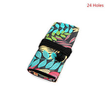 Load image into Gallery viewer, Pencil Case Tree Leaf 12/24/36/48/72 Holes Canvas Roll Pen Curtain Makeup Wrap Holder