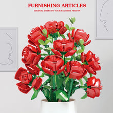 Load image into Gallery viewer, Bouquet DIY Building Blocks Romantic Rose Flower Bonsai Cactus Flower Plant 3D Model Bricks Children's Educational Toy Girl Gift