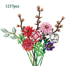 Load image into Gallery viewer, Bouquet DIY Building Blocks Romantic Rose Flower Bonsai Cactus Flower Plant 3D Model Bricks Children's Educational Toy Girl Gift