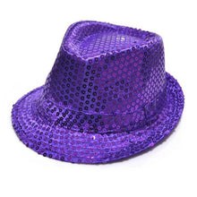 Load image into Gallery viewer, Boy Girl Men Woman Sequin Hat Bow Tie Gloves for Fancy Dress Birthday Party Cap Jazz Hat Dance Show Tie Wedding Props Costume