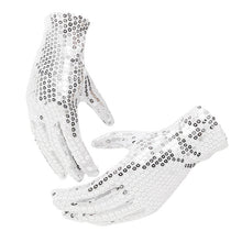 Load image into Gallery viewer, Boy Girl Men Woman Sequin Hat Bow Tie Gloves for Fancy Dress Birthday Party Cap Jazz Hat Dance Show Tie Wedding Props Costume