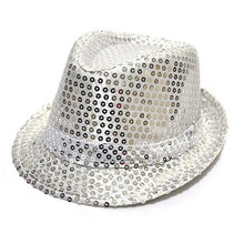 Load image into Gallery viewer, Boy Girl Men Woman Sequin Hat Bow Tie Gloves for Fancy Dress Birthday Party Cap Jazz Hat Dance Show Tie Wedding Props Costume
