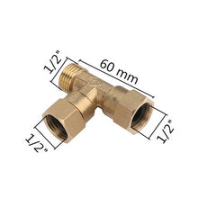 Load image into Gallery viewer, Brass pipe fitting male-female thread conversion connection 1/2” T-shaped three-way copper water oil gas adapter garden fittings