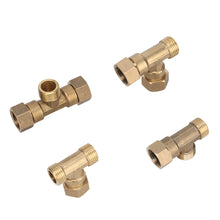 Load image into Gallery viewer, Brass pipe fitting male-female thread conversion connection 1/2” T-shaped three-way copper water oil gas adapter garden fittings