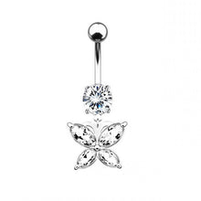 Load image into Gallery viewer, Zircon Belly Button Ring Surgical Steel Barbells Button Ring DIY Belly Ring Barbell Dangle Belly Rings Body Jewelry