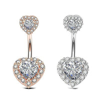 Load image into Gallery viewer, Zircon Belly Button Ring Surgical Steel Barbells Button Ring DIY Belly Ring Barbell Dangle Belly Rings Body Jewelry