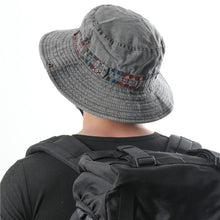 Load image into Gallery viewer, Cotton UV Protection Sun Hats For Women Men Fishing Hiking Bucket Hat Floral Ribbon Design Outdoor Beach Cap