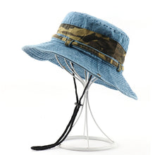 Load image into Gallery viewer, Cotton UV Protection Sun Hats For Women Men Fishing Hiking Bucket Hat Floral Ribbon Design Outdoor Beach Cap