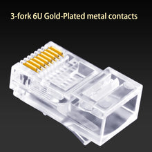 Load image into Gallery viewer, 50Pcs CAT6 Connector Plugs RJ45 Network Cable Modular Pass Through CAT6 RJ45 Connector Plugs 8P8C Accessories Strong Plasticity