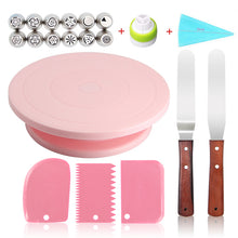 Load image into Gallery viewer, Cake Stand Turntable Rotating Base Cake Plastic Dough Knife Decorating 10 Inch Cream Cakes Stand set Cake Rotary Turntable tool