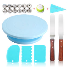 Load image into Gallery viewer, Cake Stand Turntable Rotating Base Cake Plastic Dough Knife Decorating 10 Inch Cream Cakes Stand set Cake Rotary Turntable tool