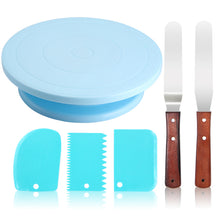 Load image into Gallery viewer, Cake Stand Turntable Rotating Base Cake Plastic Dough Knife Decorating 10 Inch Cream Cakes Stand set Cake Rotary Turntable tool