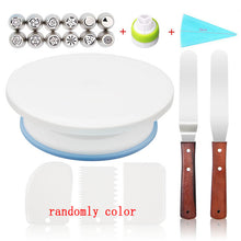 Load image into Gallery viewer, Cake Stand Turntable Rotating Base Cake Plastic Dough Knife Decorating 10 Inch Cream Cakes Stand set Cake Rotary Turntable tool