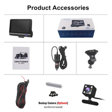 Load image into Gallery viewer, Car DVR 3 Cameras Lens 4 Inch IPS Dash Cam Dual Lens With Rearview Camera Video Recorder Auto Registrator Night Vision Dashcam
