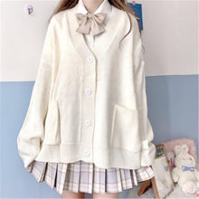 Load image into Gallery viewer, Cardigan Women Solid Oversize Loose Sweaters Student Preppy Sweet Girl Cute Knitwear New All-match Soft