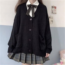 Load image into Gallery viewer, Cardigan Women Solid Oversize Loose Sweaters Student Preppy Sweet Girl Cute Knitwear New All-match Soft