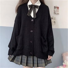 Load image into Gallery viewer, Cardigan Women Solid Oversize Loose Sweaters Student Preppy Sweet Girl Cute Knitwear New All-match Soft