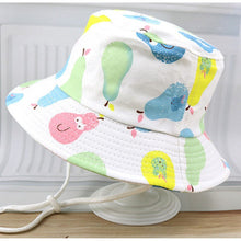 Load image into Gallery viewer, Cartoon Baby Panama Beach Sun Hat Summer Children Girl Bucket Cap Kids Fruit Print Outdoor Hats Toddler Girls Fisherman Visor