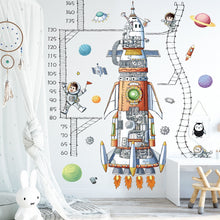 Load image into Gallery viewer, Cartoon Space Rocket Height Measure Up Ruler Wall Sticker for Kids Rooms Growth Chart Nursery Room Decor Wall Art