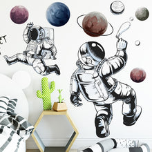Load image into Gallery viewer, Cartoon Space Rocket Height Measure Up Ruler Wall Sticker for Kids Rooms Growth Chart Nursery Room Decor Wall Art
