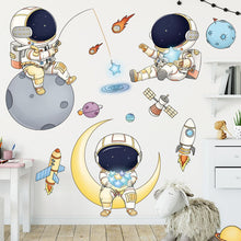 Load image into Gallery viewer, Cartoon Space Rocket Height Measure Up Ruler Wall Sticker for Kids Rooms Growth Chart Nursery Room Decor Wall Art