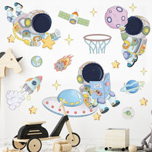 Load image into Gallery viewer, Cartoon Space Rocket Height Measure Up Ruler Wall Sticker for Kids Rooms Growth Chart Nursery Room Decor Wall Art