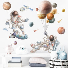 Load image into Gallery viewer, Cartoon Space Rocket Height Measure Up Ruler Wall Sticker for Kids Rooms Growth Chart Nursery Room Decor Wall Art