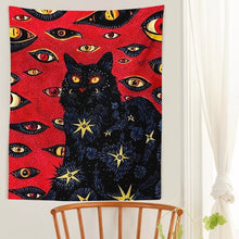 Load image into Gallery viewer, Cat Coven Tapestry Printed Witchcraft Hippie Wall Hanging Bohemian Wall Tapestry Mandala Wall Art Aesthetic Room Decor Decor
