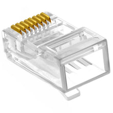 Load image into Gallery viewer, Cat5e UTP 8P8C RJ45 Connectors Gold Plated Highly Transparent 30pieces Network Cable Unshielded Module Plug