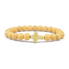 Load image into Gallery viewer, Charm Natural Stone Bracelet Cross Black Lava Matte Beaded Bracelets Handmade Men Women Prayer Fitness Chain Couple Jewelry Gift