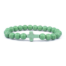 Load image into Gallery viewer, Charm Natural Stone Bracelet Cross Black Lava Matte Beaded Bracelets Handmade Men Women Prayer Fitness Chain Couple Jewelry Gift