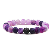 Load image into Gallery viewer, Charm Purple Agates Natural Weathered Gem Stone Bead Strand Women Stretch Bracelet Reiki Yoga Jewelry Best Friend Gift Pulseras