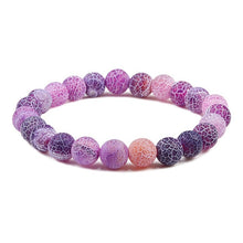 Load image into Gallery viewer, Charm Purple Agates Natural Weathered Gem Stone Bead Strand Women Stretch Bracelet Reiki Yoga Jewelry Best Friend Gift Pulseras