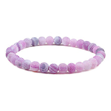 Load image into Gallery viewer, Charm Purple Agates Natural Weathered Gem Stone Bead Strand Women Stretch Bracelet Reiki Yoga Jewelry Best Friend Gift Pulseras