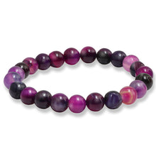 Load image into Gallery viewer, Charm Purple Agates Natural Weathered Gem Stone Bead Strand Women Stretch Bracelet Reiki Yoga Jewelry Best Friend Gift Pulseras