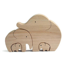 Load image into Gallery viewer, Children Bedroom Cute Wood Elephant Statue Ornament for Furniture Decor Toy Elephant Family Decoration Crafts