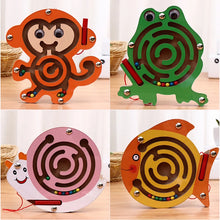 Load image into Gallery viewer, Children Magnetic Maze Toy Wooden Puzzle Game Toy Kids Early Educational Brain Teaser Wooden Toy Intellectual Jigsaw Board