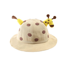 Load image into Gallery viewer, Children Sun Hat Lovely Giraffe Doll Decorate Hat for Boys Girls Spring Autumn Dot Solid Breathable Kids Toddler Fisherman Hat