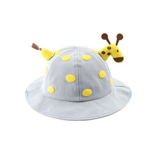 Load image into Gallery viewer, Children Sun Hat Lovely Giraffe Doll Decorate Hat for Boys Girls Spring Autumn Dot Solid Breathable Kids Toddler Fisherman Hat