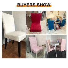 Load image into Gallery viewer, Plush Thick Chair Cover Washable Elastic Winter Warm Velvet Chair Protector Case Kitchen Restaurant housse de chaise