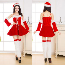 Load image into Gallery viewer, Christmas Dress Sexy Women Santa Claus Costume Fancy Dress Sexy Cosplay Costume Party Dress Red Velvet Dresses