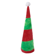 Load image into Gallery viewer, Christmas Elf Hat Santa Elf Shoes and Christmas Striped Tights for Adult Xmas Holiday Party Costume Tights Pantyhose /Hat/Shoes