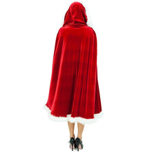 Load image into Gallery viewer, Christmas Santa Cape Women Hooded Cloak Large Red Gold Velvet Cosplay Adult Kids girl Shawl Windbreaker Christmas Cloak Costumes