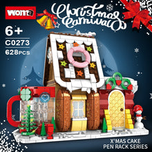 Load image into Gallery viewer, Christmas Tree Santa Claus Reindeer Xmas Stocking House Tower Building Blocks City Winter House Christmas Car Model Toys Gifts
