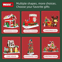Load image into Gallery viewer, Christmas Tree Santa Claus Reindeer Xmas Stocking House Tower Building Blocks City Winter House Christmas Car Model Toys Gifts
